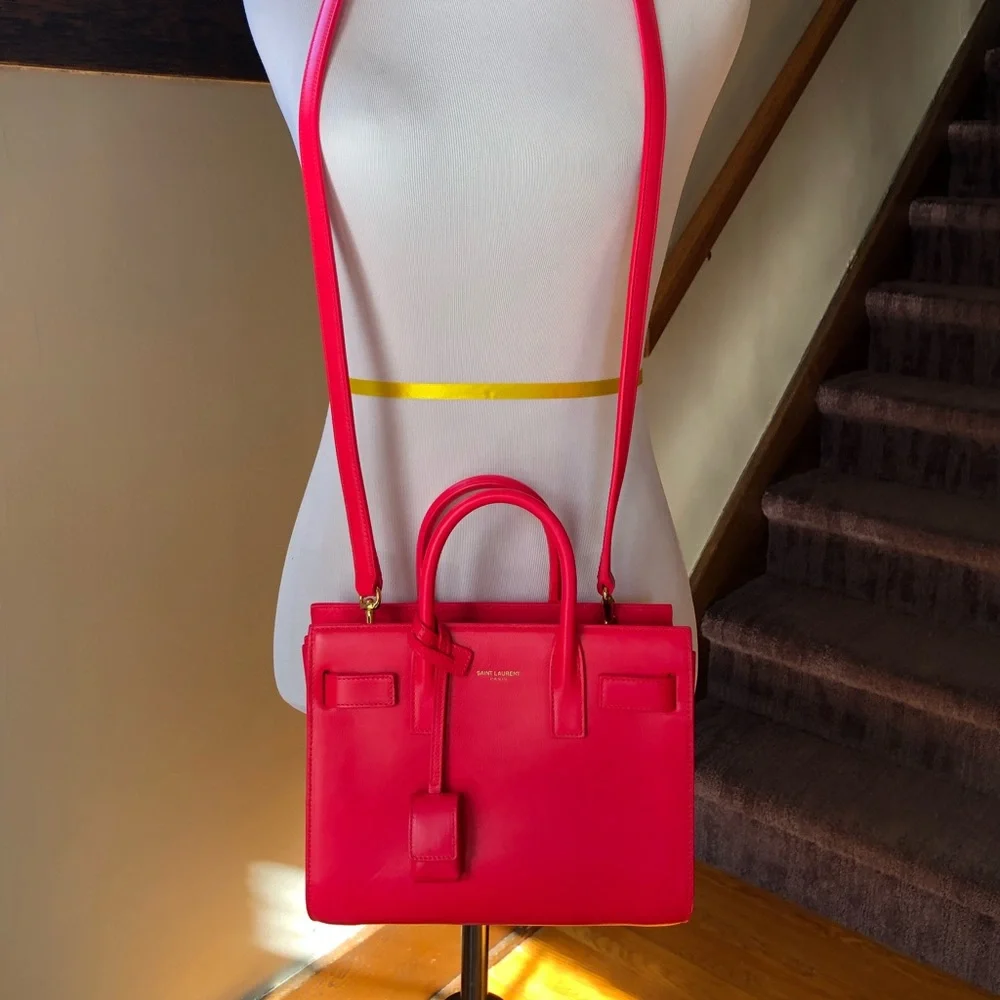 Saint Laurent Nano Sac de Jour in Fluor Pink